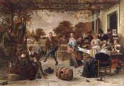 Jan Steen Dancing couple on a terrace Germany oil painting artist